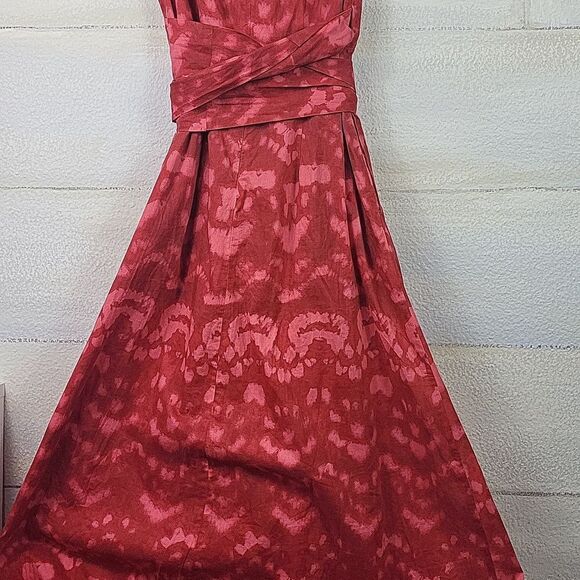 Banana Republic Women's Wrap Red and Pink Dress. Size 4 - Picture 11 of 11